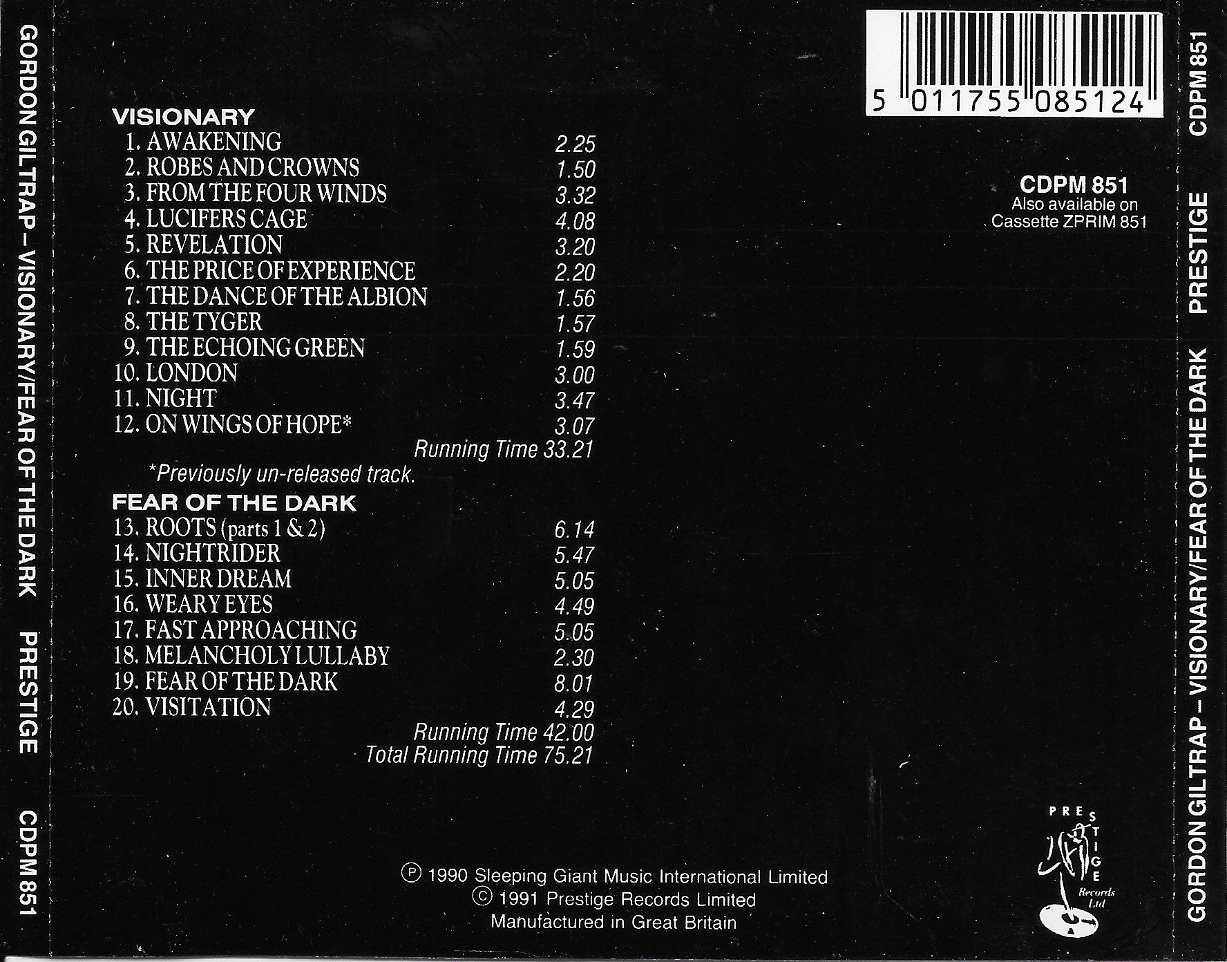 Back cover of CDPM 851